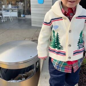 2T Janie & Jack train cardigan Christmas/holiday